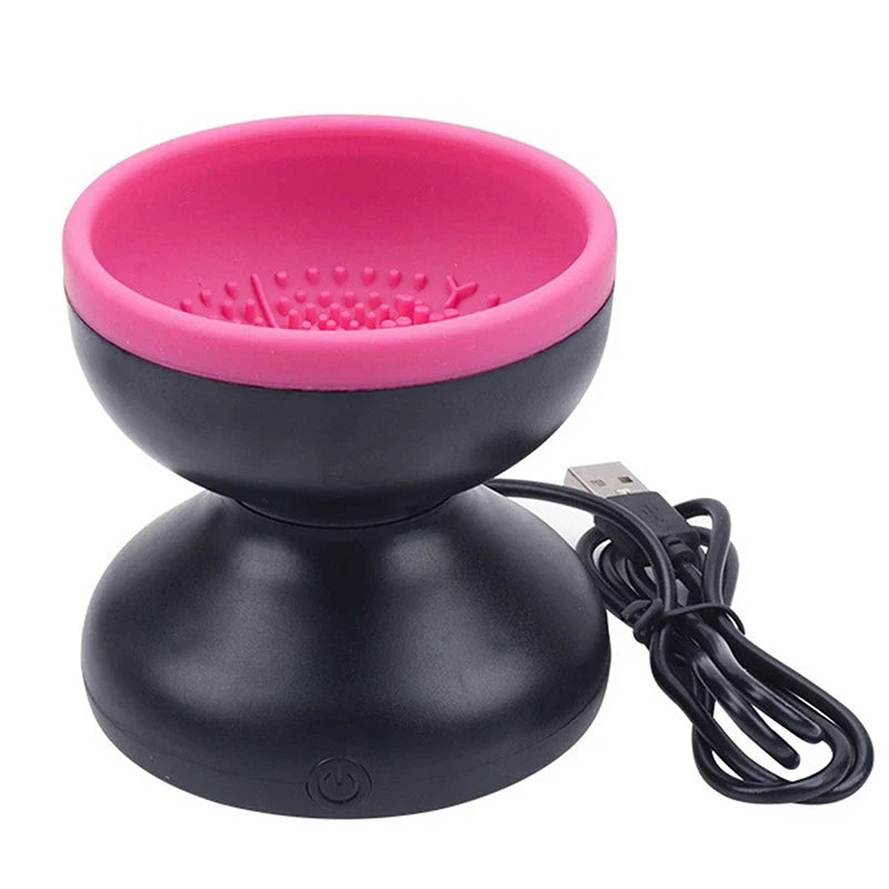 USB Plug Portable Electric Makeup Brush Cleaner Folding Powder Puff Cleaning Tool Makeup Brushes Automatic Washing Stand Device