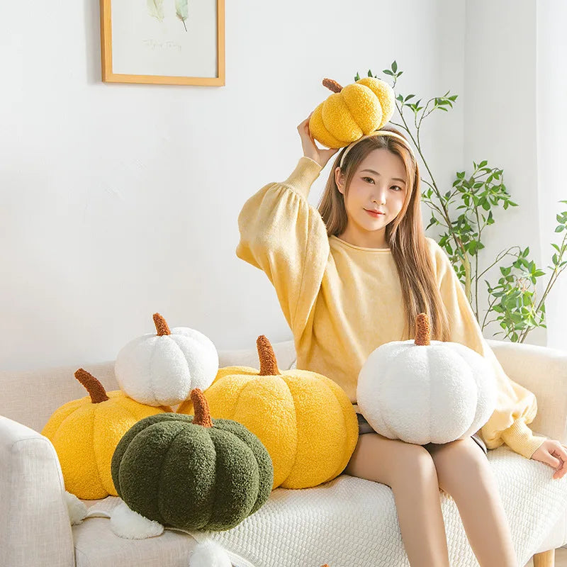 High Quality Soft Cute Pumpkin Shaped Pillow Nordic Style Room Decor Plush Sofa Living Room Bedside Bed Cushion 20/28/35cm