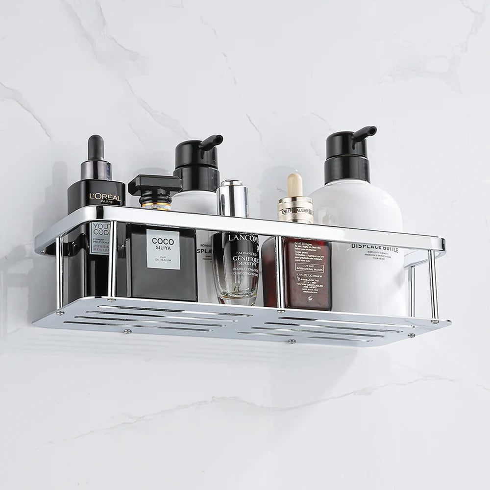 Stainless Steel Bathroom Storage Shelf Wall Mounted Shower Organizers Rack Corner Shampoo Holder Bath Hardwares Accessories