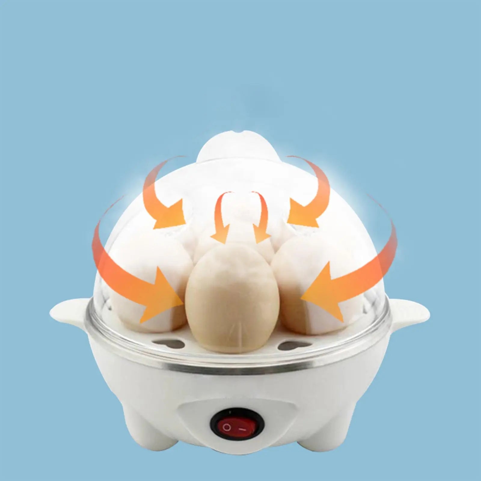 220V Electric Egg Cooker & Steamer – Multifunction Hard-Boiled Egg Boiler with Anti-Slip Base for Vegetables & Food 2025