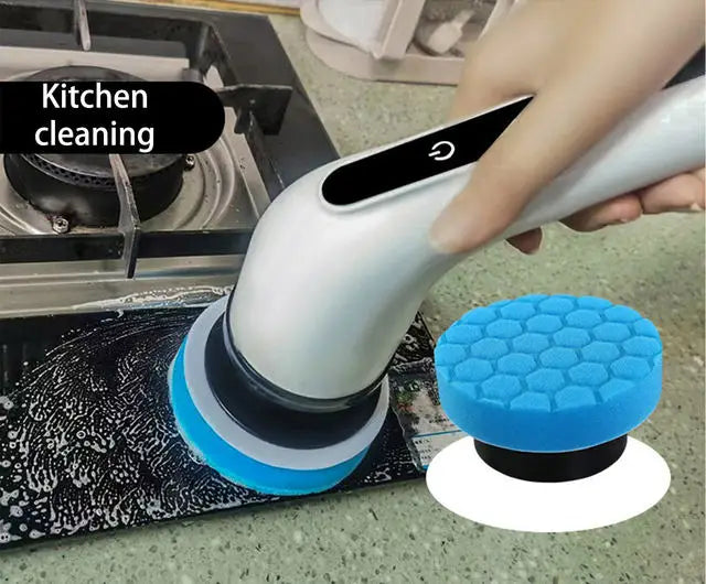 9 in 1 electric cleaning brush, multi-functional wireless rotating cleaning brush