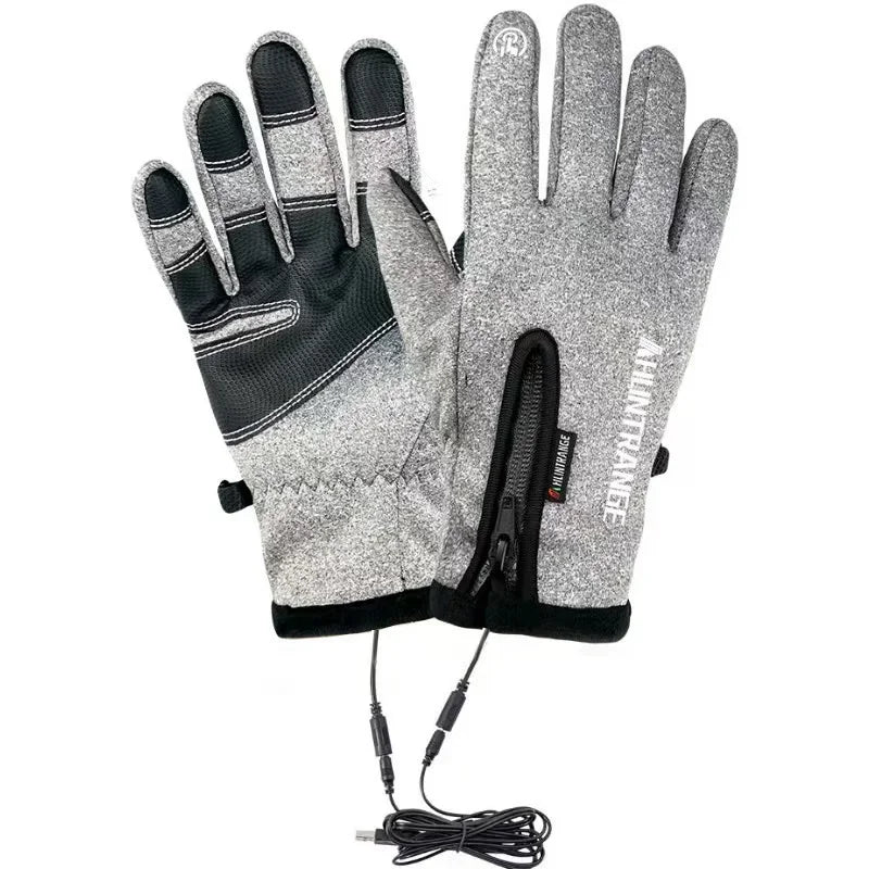 USB Touch Screen Gloves Heated Motorcycle Gloves  Cycling Running Ski  Winter Gloves Hiking Walking Anti-Slip Glove