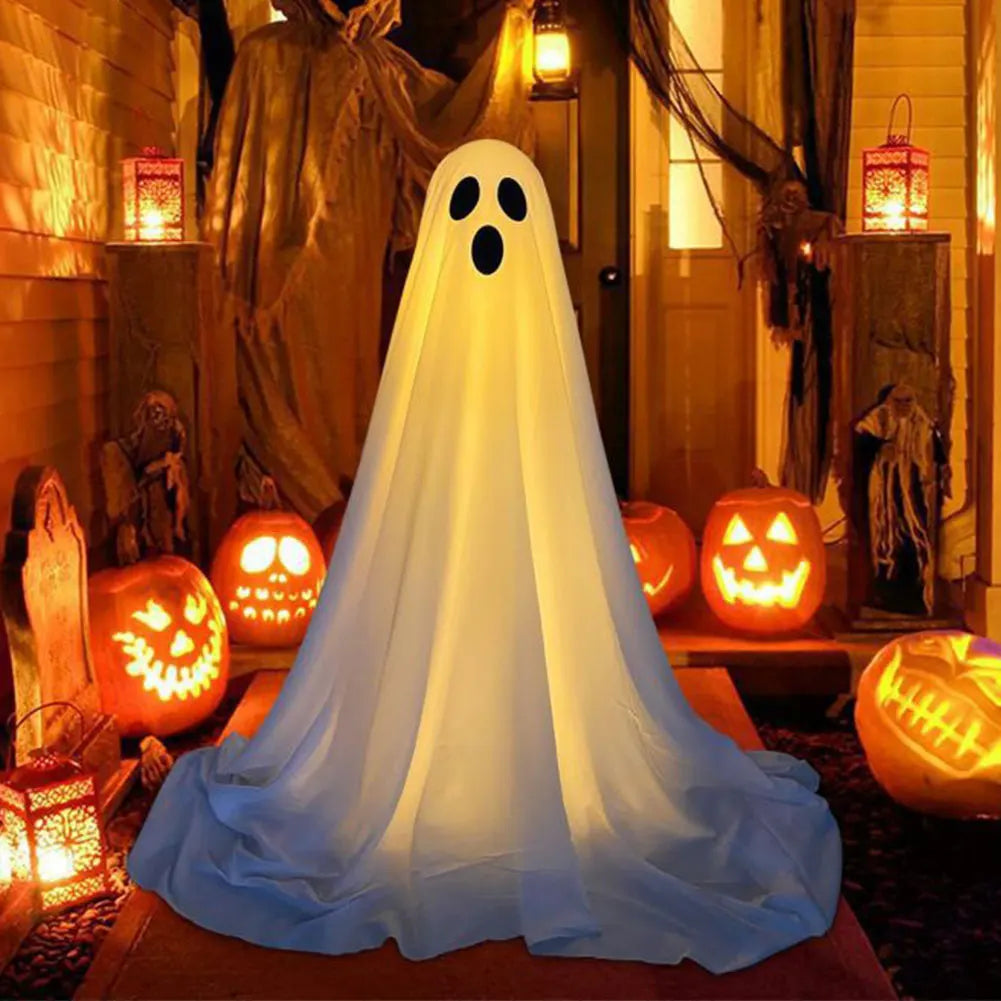 Halloween Decoration LED String Lights Luminous Ghost Decoration Horror Props Garden Yard Decoration Scary White Standing Ghost