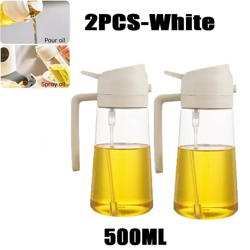 2in1 Kitchen Spray Oil Dispenser 500ml Oil  Sprayer Polisher for Air Fryer Salad Grilling Roasting Cooking Kitchen Acceesories
