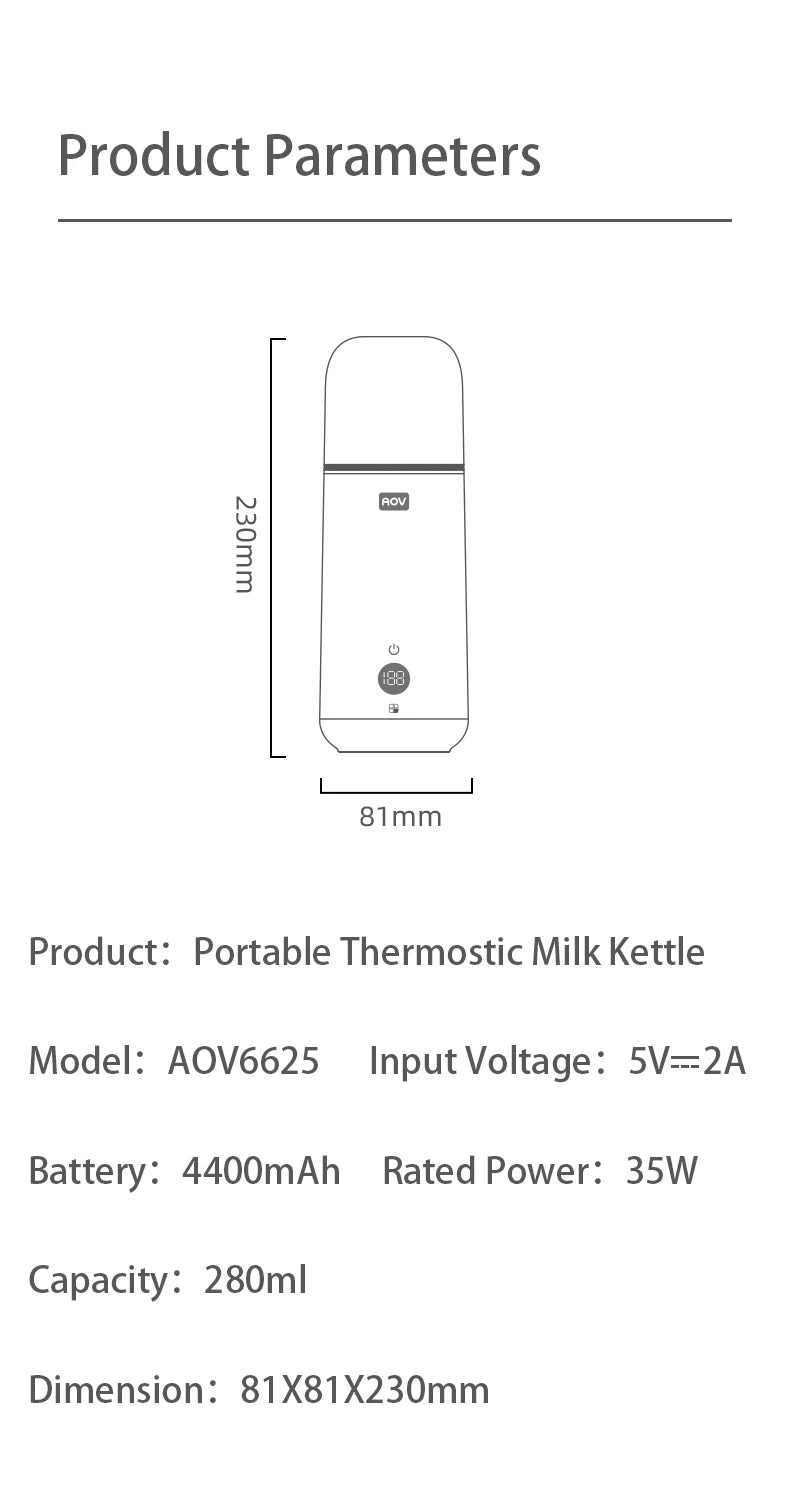 Household Multi-function Smart Electric Usb Kettle Rechargeable Portable Baby Milk Bottle Warmer Kettle