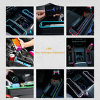 LED Car Seat Crevice Storage Box Car Organizer Seat Gap Filler Cup Holder With 2 USB Charger Stowing Tidying Car Accessories