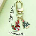 Alloy oil-dripping Santa Claus pendant, bell, Christmas tree keychain, Christmas gift, snowflake pendant, bag pendant
