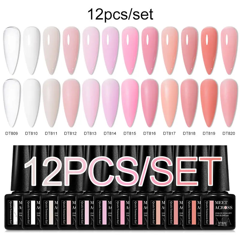 MEET ACROSS 6PCS Cat Magnetic Gel Polish Set with Magnetic Stick & Box