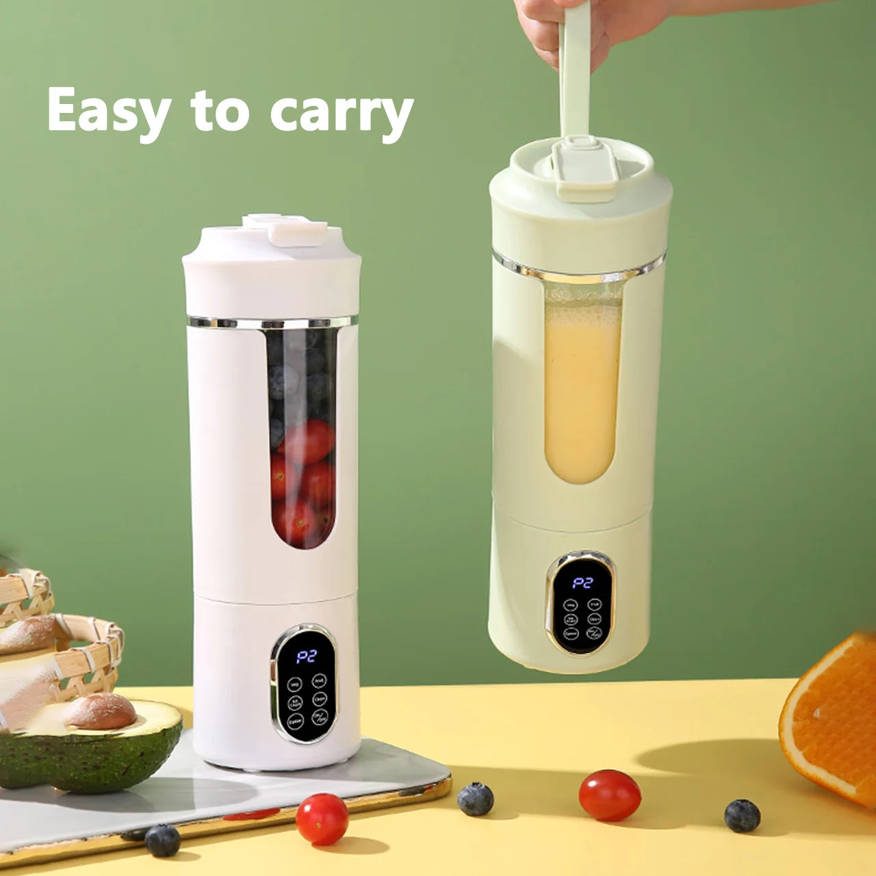 New 530ml Portable Juicer Wireless USB Charging Mini Juicer Crushed Ice Electric Juicing 12 Blade Fresh Juice Blender