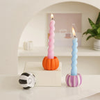 Resin Pumpkin Candle Holder Halloween Candlestick Table Centerpieces for Home Party Holiday Decor