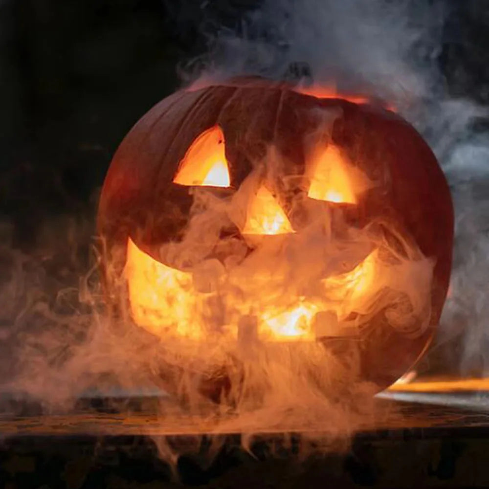 Halloween Smoke Fog Machine,Mini LED Pumpkin Light,Fogger Water Fountain Pond Fog Machine,Halloween Outdoor Decoration