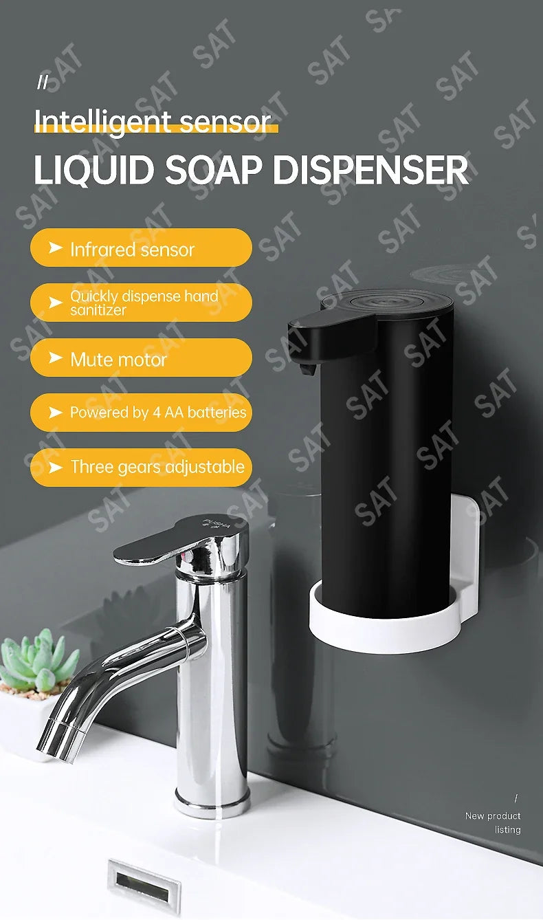 %a For New Sensor Non-contact Liquid Soap Dispenser for Kitchen Automatic Washing Hand Machine Washer Shampoo Detergent Dispen