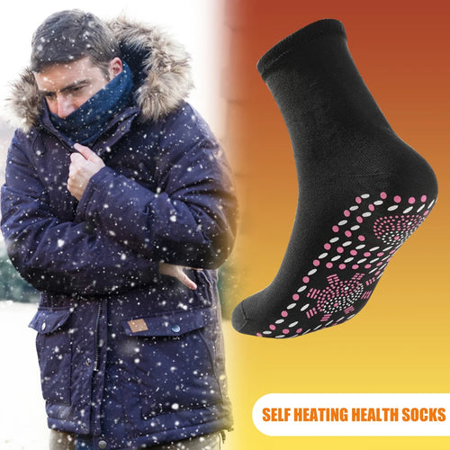 1 Pair Self-Heating Shaping Socks Pain Relief Thermal Circulation Sock Tourmaline Cold-Resistant for Men Women Outdoor