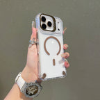 Transparent Magnetic Case with Metal Lens Holder for iPhone 17 Series | Shockproof Airbag MagSafe Cover