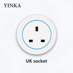 Track Socket Kitchen Wall Outlet with USB | FR/EU/US/UK Universal Standard Round Removable Adapter Plug – White