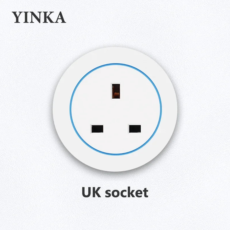 Track Socket Kitchen Wall Outlet with USB | FR/EU/US/UK Universal Standard Round Removable Adapter Plug – White