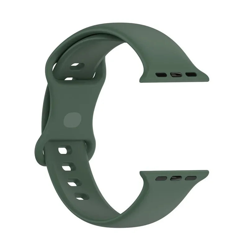 Silicone Strap for Apple Watch Series 9 8 7 6 5 4 3 SE (38mm 40mm 41mm 42mm 44mm 45mm 49mm) – Soft Rubber Sport Band for Men, Women & Kids – Compatible with W26 W37 W46 W56 FK88 IWO7 Pro Max Plus Smartwatch