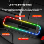 Car Crevice Storage Organizer Box Car 2 USB Charging Colour Light Seat Gap Storage Box LED Auto Interior Stowing Tidying