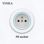 Track Socket Kitchen Wall Outlet with USB | FR/EU/US/UK Universal Standard Round Removable Adapter Plug – White