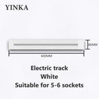 Track Socket Kitchen Wall Outlet with USB | FR/EU/US/UK Universal Standard Round Removable Adapter Plug – White