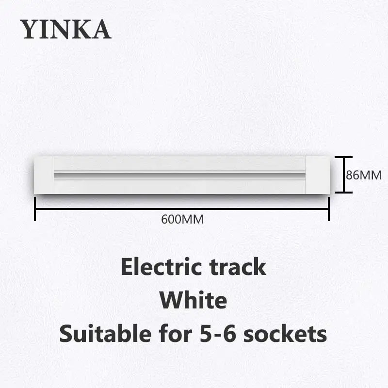 Track Socket Kitchen Wall Outlet with USB | FR/EU/US/UK Universal Standard Round Removable Adapter Plug – White