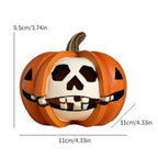 Resin Halloween Pumpkin Figurine Scary Realistic Pumpkin Skeleton Statue Orange Mini Halloween Ornaments Halloween Party