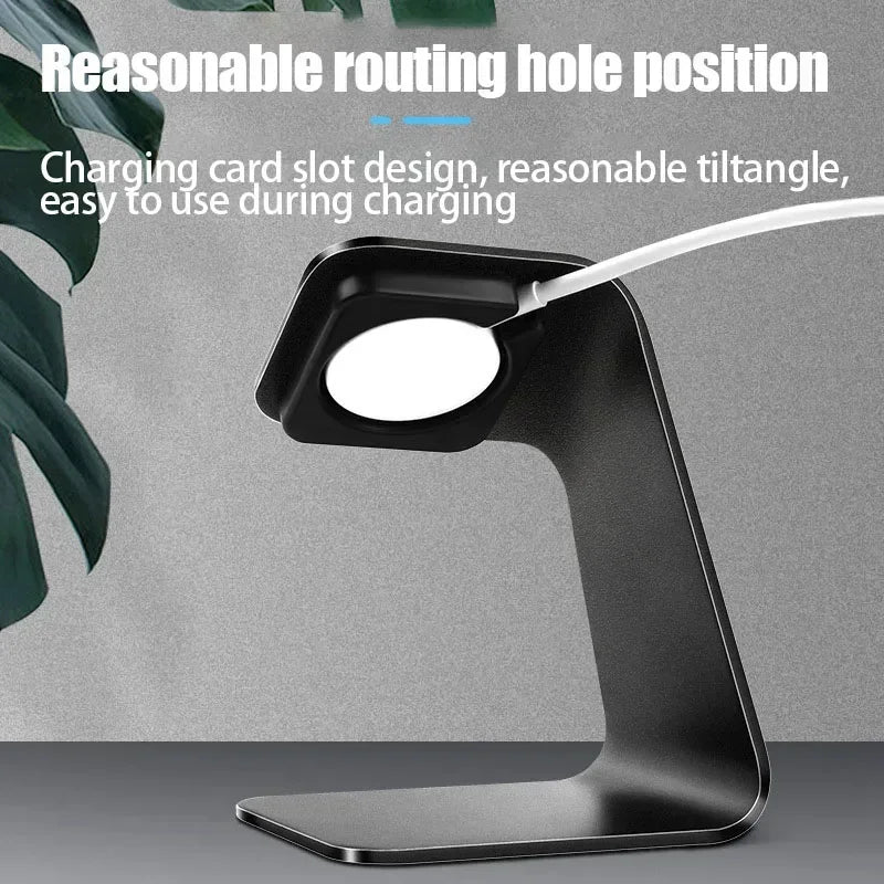 Portable Aluminum Alloy Desktop Watch Charging Stand Anti-slip Charging Dock For Apple Watch 9/8/7/6/5/4/3/2/1 Generation