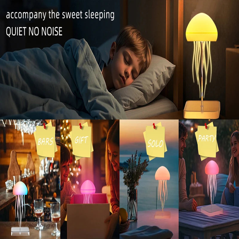 LED Jellyfish Lamp with 9 Tentacles | Remote Control, 2 Modes, Gradient Light Effects & Long Battery Life Night Light