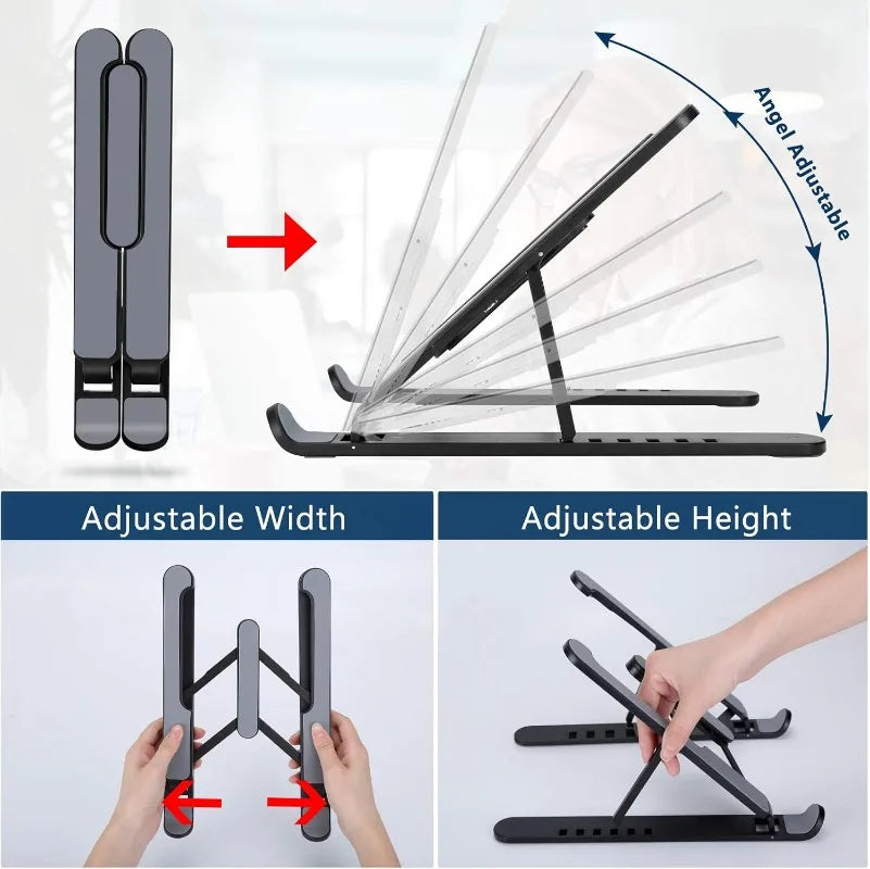 Foldable Laptop Stand – Portable & Adjustable Notebook Holder for Desk, Travel & Office 2025