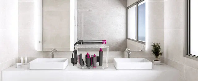 Holder Compatible with Dyson Airwrap Styler Accessories Acrylic 6 Holes Countertop Organizer Stand Desktop for Bathroom