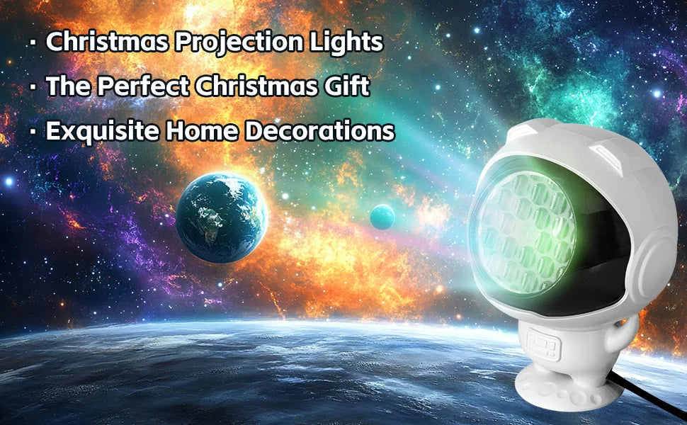16-pattern Astronaut Christmas Pattern Light, 5V Snowflake Halloween Projection Light, Decorative Christmas Spotlight