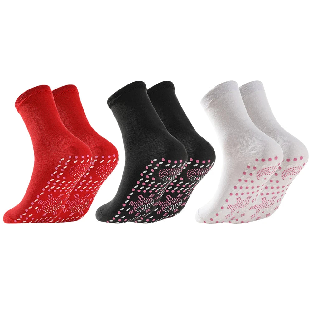 1 Pair Self-Heating Shaping Socks Pain Relief Thermal Circulation Sock Tourmaline Cold-Resistant for Men Women Outdoor