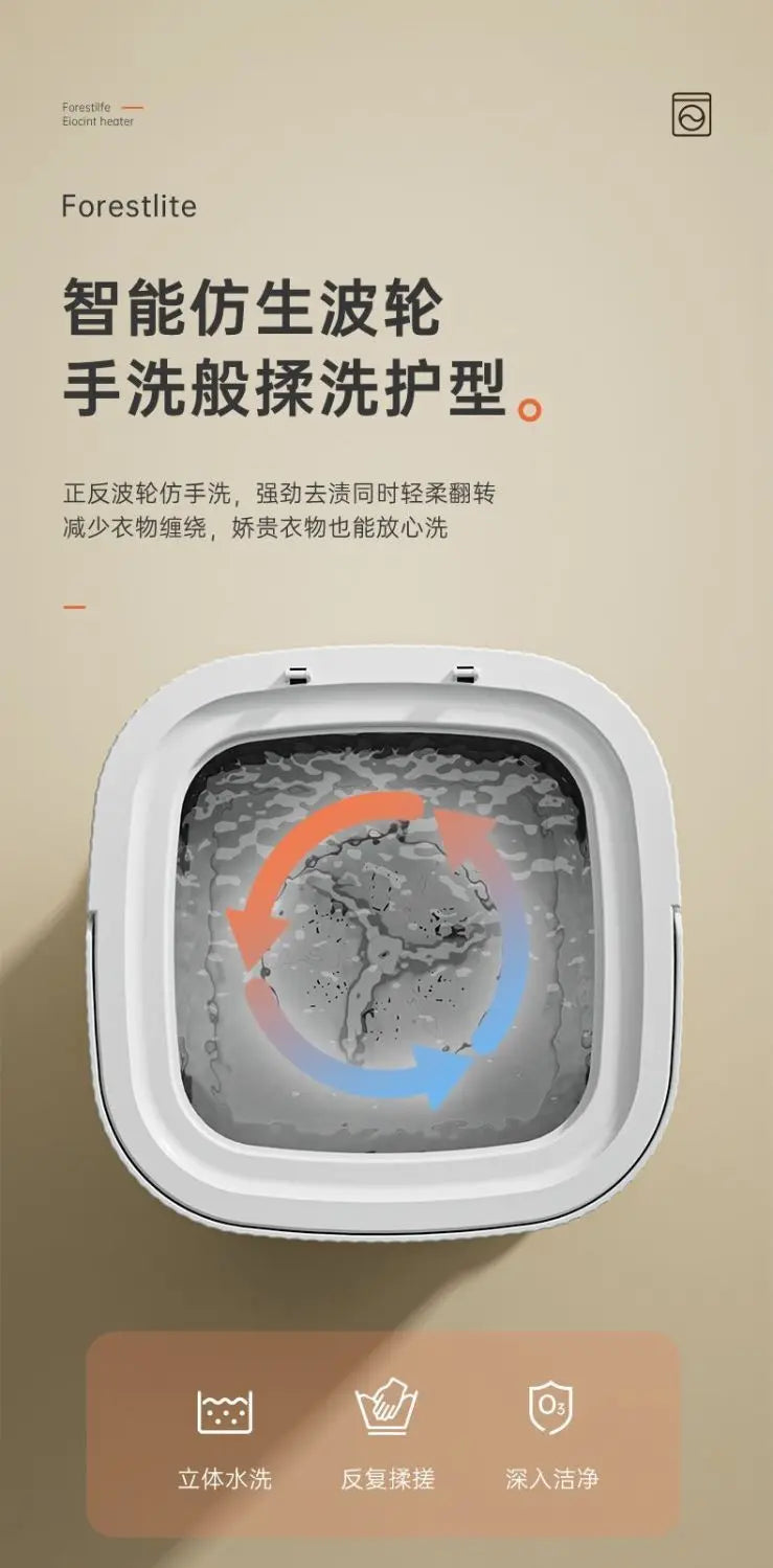new Folding mini washing machine baby portable small elution integrated dormitory underwear special sock washing artifact 220V