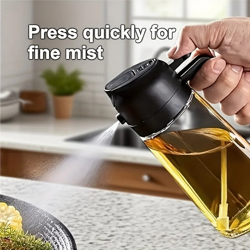 2-in-1 Spray Bottle, 470ml, Suitable for Cooking, Salad Dressing, Air Fryer, Baking Kitchen Oil, Vinegar Spray Bottle Leak Proof