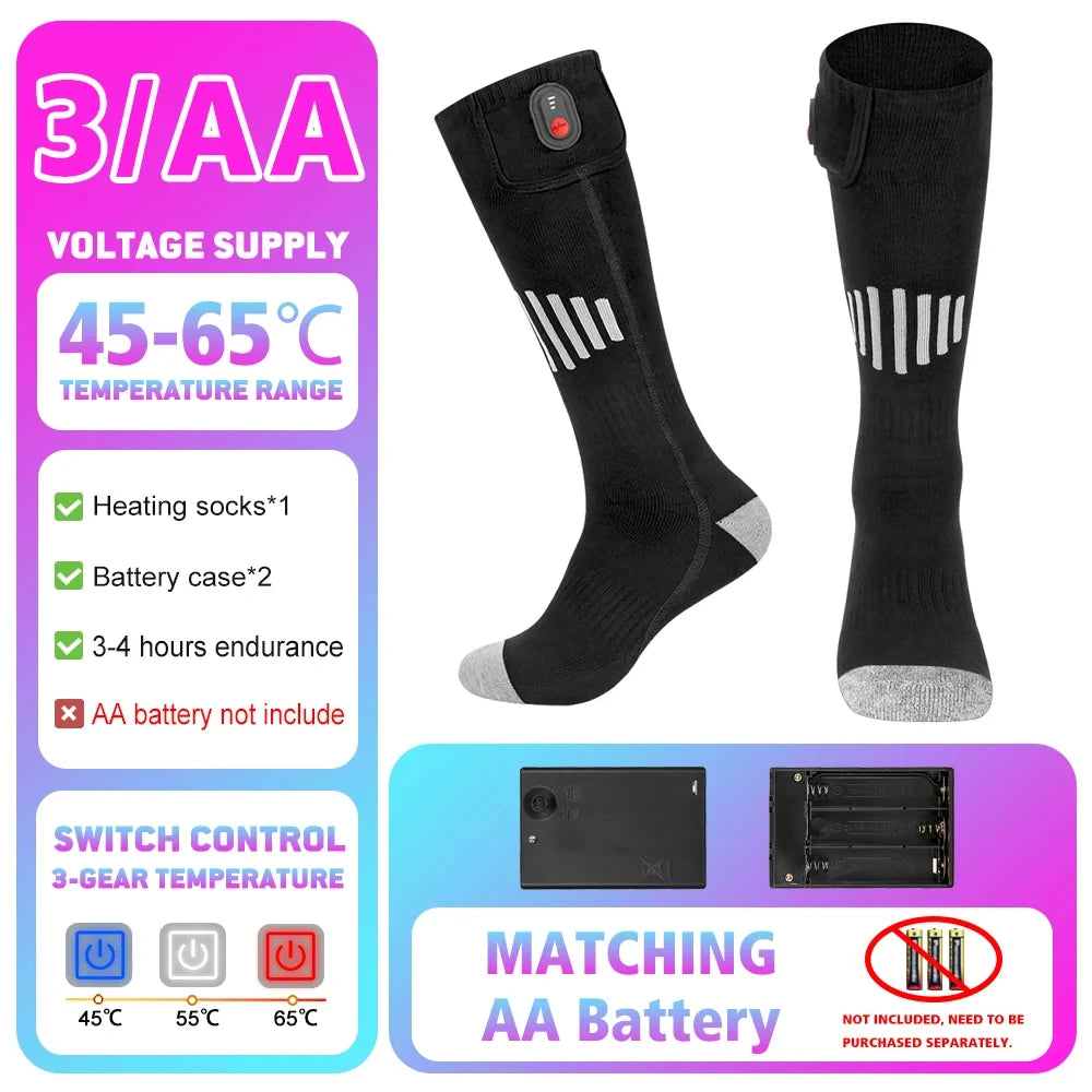 Winter Heated Socks 5000mAh Thermal Socks Women Men Heating Foot Warmer Electric Heating Socks Hiking Ski Warm Outdoor Sports