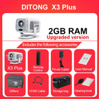 DITONG X3Plus HD projector Native 1080P support 4K WIFI6 BT5.4 Android mini Portable projector led home theater video projector