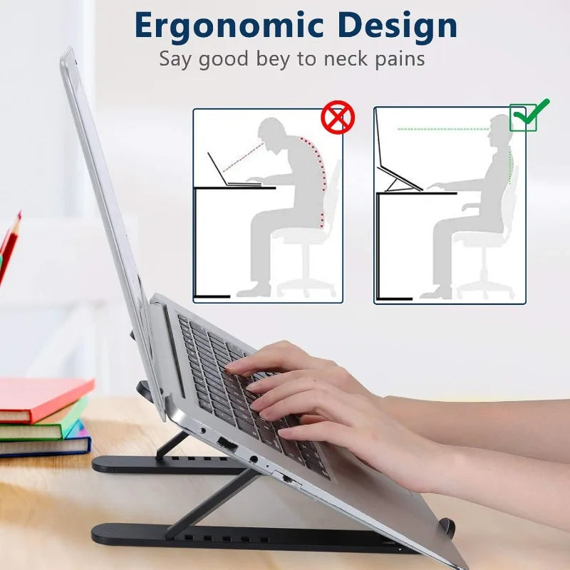 Foldable Laptop Stand – Portable & Adjustable Notebook Holder for Desk, Travel & Office 2025