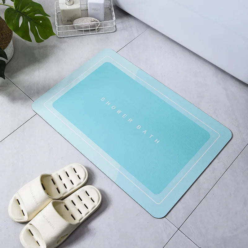 Diatomite Stone Bath Mat Diatomaceous Earth Bath Mat Rug Super Absorbent Non Slip 3.5MM Thickness Bathroom Mat Floor Bathtub Rug