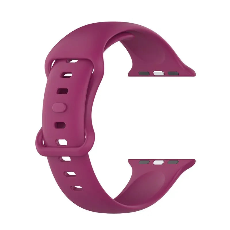 Silicone Strap for Apple Watch Series 9 8 7 6 5 4 3 SE (38mm 40mm 41mm 42mm 44mm 45mm 49mm) – Soft Rubber Sport Band for Men, Women & Kids – Compatible with W26 W37 W46 W56 FK88 IWO7 Pro Max Plus Smartwatch