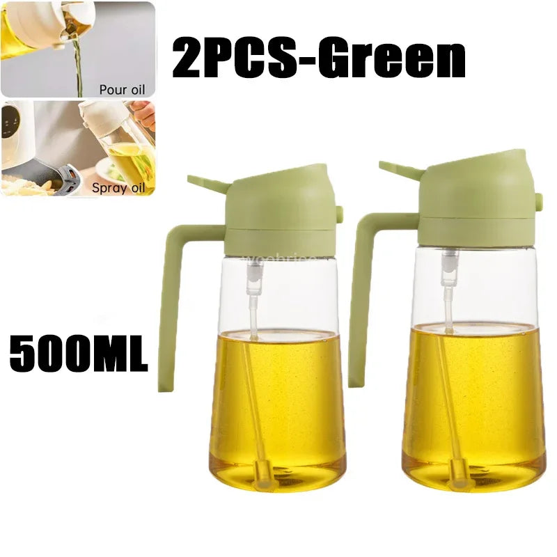 2in1 Kitchen Spray Oil Dispenser 500ml Oil  Sprayer Polisher for Air Fryer Salad Grilling Roasting Cooking Kitchen Acceesories