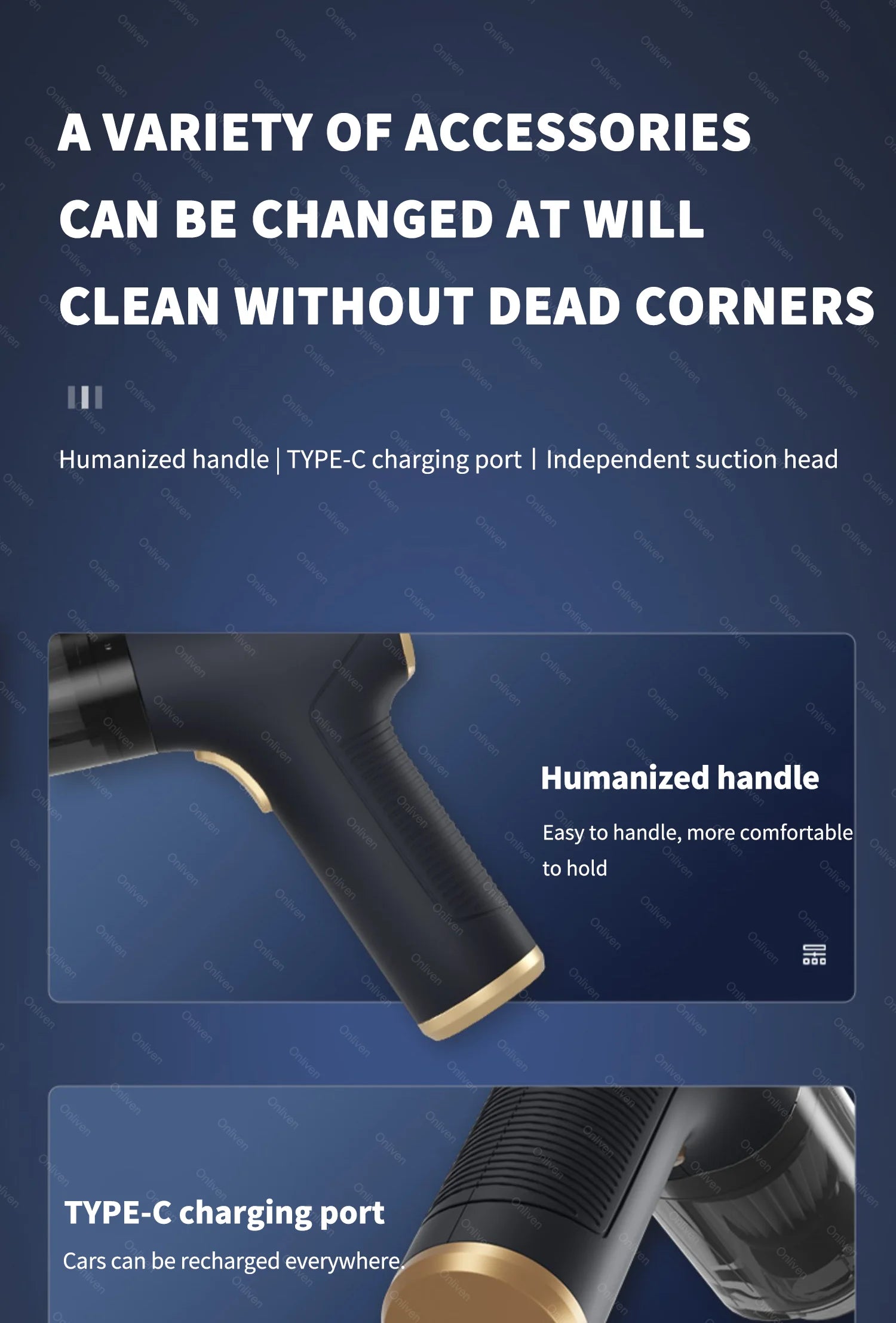 98000PA Wireless Car Vacuum Cleaner – Ultra-Powerful Mini Handheld with USB Charging & Wet/Dry Cleaning