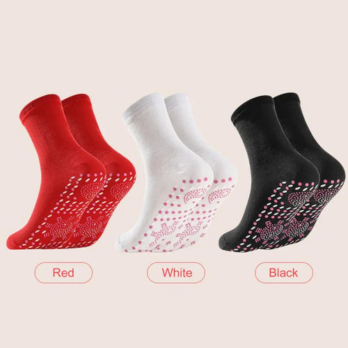 1 Pair Self-Heating Shaping Socks Pain Relief Thermal Circulation Sock Tourmaline Cold-Resistant for Men Women Outdoor