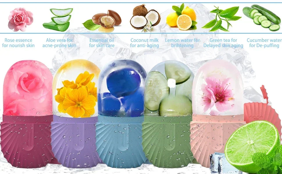 Ice Facial Roller Skin Care Beauty Lifting Contouring Tools Ice Cube Trays Ice Globe Balls Face Massager Skin Care Tool