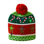 LED Christmas Knitted Beanie Hat – Light Up Xmas Sweater Cap, Unisex Winter Beanie with Colorful LEDs