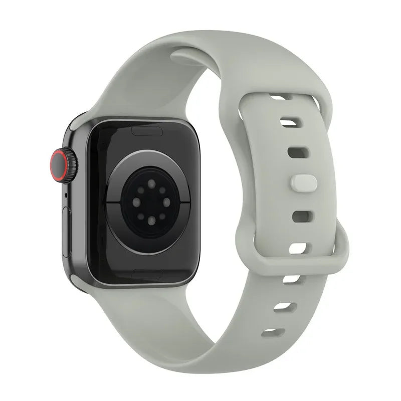 Silicone Strap for Apple Watch Series 9 8 7 6 5 4 3 SE (38mm 40mm 41mm 42mm 44mm 45mm 49mm) – Soft Rubber Sport Band for Men, Women & Kids – Compatible with W26 W37 W46 W56 FK88 IWO7 Pro Max Plus Smartwatch