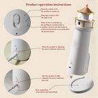 Lighthouse Projection Nightlight - Adjustable Brightness&Timer, USB Rechargeable Soft Moon Glow for Bedroom Decor Romantic Gift