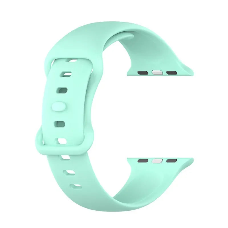 Silicone Strap for Apple Watch Series 9 8 7 6 5 4 3 SE (38mm 40mm 41mm 42mm 44mm 45mm 49mm) – Soft Rubber Sport Band for Men, Women & Kids – Compatible with W26 W37 W46 W56 FK88 IWO7 Pro Max Plus Smartwatch
