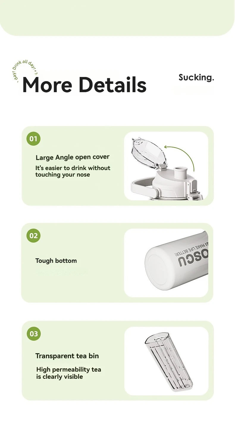 2L Stainless Steel Thermal Water Bottle – Large Vacuum Flask with Straw for Hot & Cold Drinks, Travel & Outdoor Sports