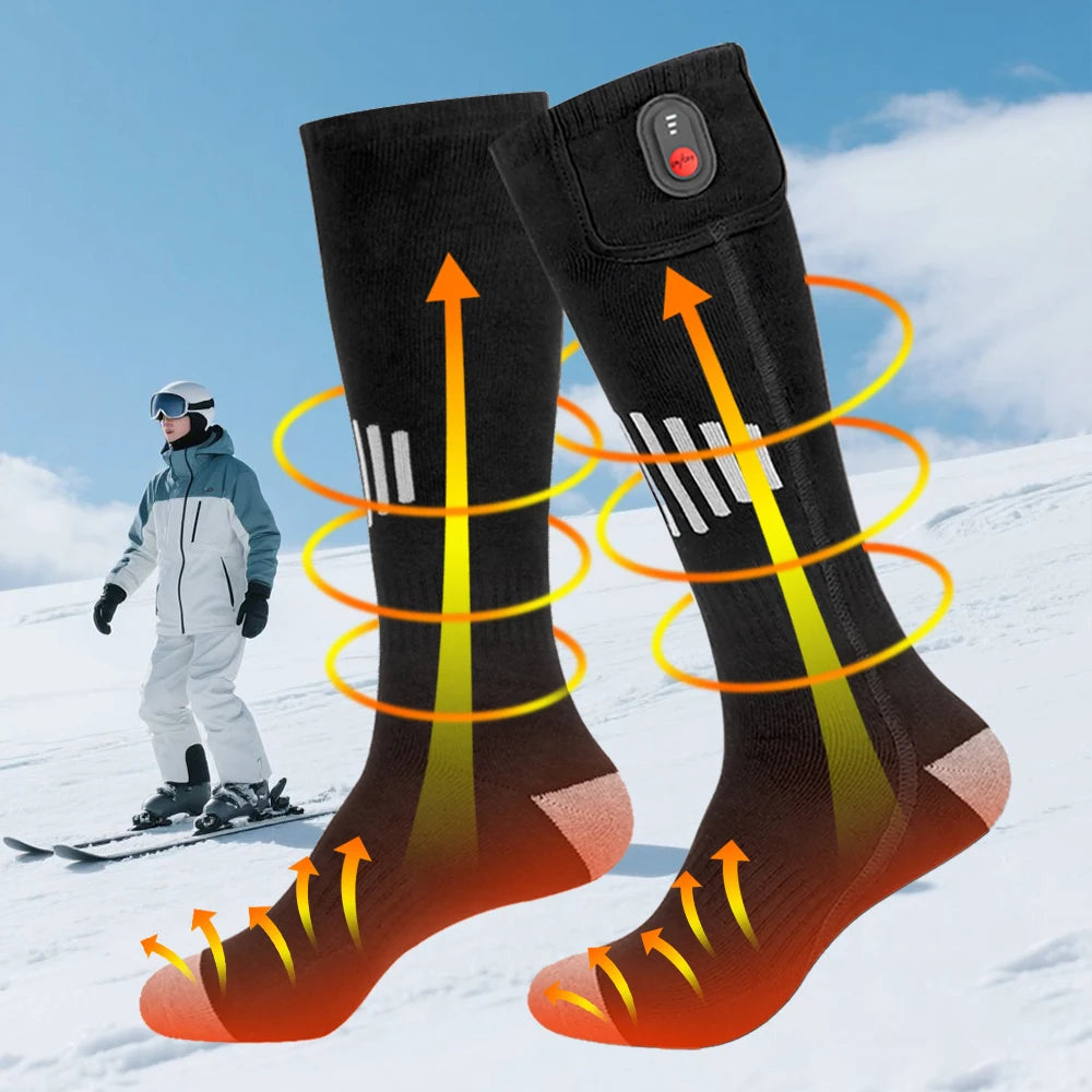 Winter Heated Socks 5000mAh Thermal Socks Women Men Heating Foot Warmer Electric Heating Socks Hiking Ski Warm Outdoor Sports