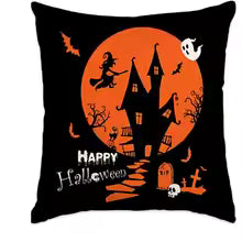 Halloween Pillow Covers – Trick or Treat, Spooky Castle & Jack-O’-Lantern Designs (Single-Sided)